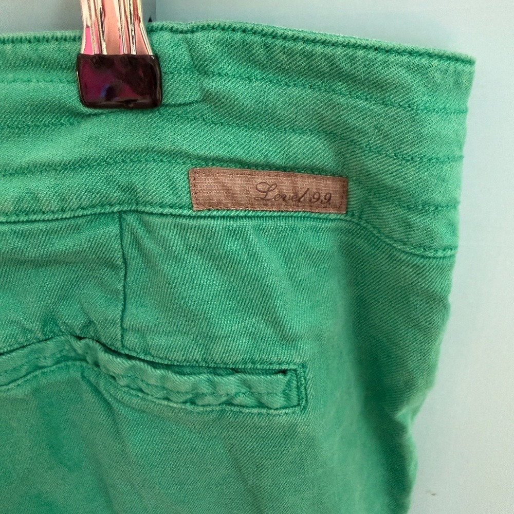 Anthropologie Level 99 Linen Trouser Pants Kelly Green Wide leg‎ Women 28 - Picture 9 of 14